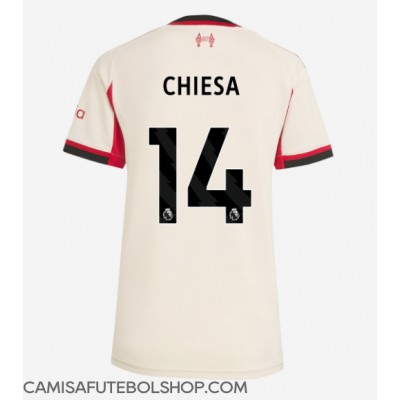 Camisa de time de futebol Liverpool Federico Chiesa #14 Replicas 2º Equipamento Feminina 2025-26 Manga Curta Camisa de time de futebol Liverpool Federico Chiesa #14 Replicas 2º Equipamento Feminina 2025-26 Manga Curta